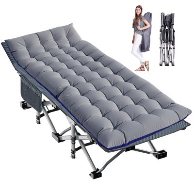 LILYPELLE Folding Camping Cot, Extra Wide Heavy Duty Sleeping Cots with Carry Bag, Double Layer Oxford Portable Travel Camp Cots for Home, Office Nap and Outdoor Beach