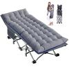 LILYPELLE Folding Camping Cot, Extra Wide Heavy Duty Sleeping Cots with Carry Bag, Double Layer Oxford Portable Travel Camp Cots for Home, Office Nap and Outdoor Beach view 1