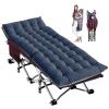 LILYPELLE Folding Camping Cot, Extra Wide Heavy Duty Sleeping Cots with Carry Bag, Double Layer Oxford Portable Travel Camp Cots for Home, Office Nap and Outdoor Beach view 1