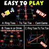 18.2Inch 3-in-1 Glowing Ring Toss Tic Tac Toe Outdoor Game for Adults and Family, Camping Games, 5 Blue Rings & 5 Red Rings view 2