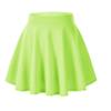 Afibi Casual Mini Stretch Waist Flared Plain Pleated Skater Skirt (XX-Large, Candy Green) view 1