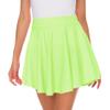 Afibi Casual Mini Stretch Waist Flared Plain Pleated Skater Skirt (XX-Large, Candy Green) view 3