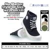 Farm Blue Men's Ranger Boots - High Top Hiking Shoes for Men - Water-Resistant Canvas Combat Boots with Orthotic Insoles - Tactical Shoes for Casual, Work, or Outdoor Wear, Black & White, 7.5 view 4