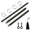 EXREIZST Adjustable Single Pilates Spreader Bar Set with 4 Fur Leather Straps Nylon Belts Expandable Sports Aid Training Fitness Kit, Black and Brown view 3