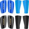 Sumind 2 Pairs Shin Guards Soccer Adult Youth with Sleeves Soccer Shin Guards for Adult Youth Leg Protection Reduce Shocks and Injuries for Football Lovers(Blue Black) view 1