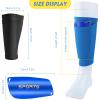 Sumind 2 Pairs Shin Guards Soccer Adult Youth with Sleeves Soccer Shin Guards for Adult Youth Leg Protection Reduce Shocks and Injuries for Football Lovers(Blue Black) view 2