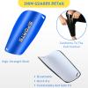 Sumind 2 Pairs Shin Guards Soccer Adult Youth with Sleeves Soccer Shin Guards for Adult Youth Leg Protection Reduce Shocks and Injuries for Football Lovers(Blue Black) view 3