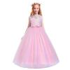 Flower Girl Dresses Princess Long Pageant Formal Wedding Bridesmaid Party Maxi Embroidered Festival Carnival Birthday Easter First Communion Baptism Christening Dress Rainbow 4-5T view 1
