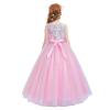 Flower Girl Dresses Princess Long Pageant Formal Wedding Bridesmaid Party Maxi Embroidered Festival Carnival Birthday Easter First Communion Baptism Christening Dress Rainbow 4-5T view 2