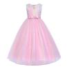Flower Girl Dresses Princess Long Pageant Formal Wedding Bridesmaid Party Maxi Embroidered Festival Carnival Birthday Easter First Communion Baptism Christening Dress Rainbow 4-5T view 3