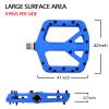 FIFTY-FIFTY Mountain Bike Pedals, Non-Slip MTB Nylon Composite, 9/16" Bicycle Pedals, Lightweight and Wide Flat Platform (Blue) view 3