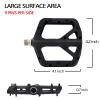 FIFTY-FIFTY Mountain Bike Pedals, Non-Slip MTB Nylon Composite, 9/16" Bicycle Pedals, Lightweight and Wide Flat Platform (Black) view 3