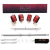 EXREIZST Expandable 2 Spreader Bar Set with Bag and 4 Premium Soft Pad Leather Straps with 2 Chains Adjustable Home Yoga Bar Kit, Silver and Red view 2