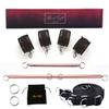 EXREIZST Adjustable 2 Pilates Spreader Bar Set with 4 Fur Leather Straps Nylon Belts Expandable Sports Aid Training Fitness Kit, Rose Gold and Brown view 1