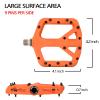 FIFTY-FIFTY Mountain Bike Pedals, Non-Slip MTB Nylon Composite, 9/16" Bicycle Pedals, Lightweight and Wide Flat Platform (Orange) view 3