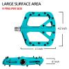 FIFTY-FIFTY Mountain Bike Pedals, Non-Slip MTB Nylon Composite, 9/16" Bicycle Pedals, Lightweight and Wide Flat Platform (Turquoise) view 3