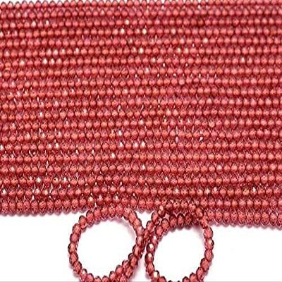 AAA+ Mozambique Red Garnet Gemstone 2mm-3mm Faceted Rondelle Beads | 13inch Strand | Natural Red Garnet Semi Precious Gemstone Loose Beads