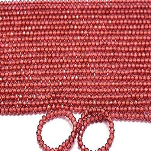 AAA+ Mozambique Red Garnet Gemstone 2mm-3mm Faceted Rondelle Beads | 13inch Strand | Natural Red Garnet Semi Precious Gemstone Loose Beads