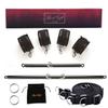 EXREIZST Expandable 2 Spreader Bar Set with Bag and 4 Fur Leather Straps with Nylon Belts Adjustable Home Yoga Bar Kit (Black+Brown) view 2