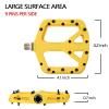FIFTY-FIFTY Mountain Bike Pedals, Non-Slip MTB Nylon Composite, 9/16" Bicycle Pedals, Lightweight and Wide Flat Platform (Yellow) view 3