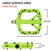 FIFTY-FIFTY Mountain Bike Pedals, Non-Slip MTB Nylon Composite, 9/16" Bicycle Pedals, Lightweight and Wide Flat Platform (Green) view 3