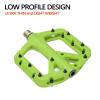 FIFTY-FIFTY Mountain Bike Pedals, Non-Slip MTB Nylon Composite, 9/16" Bicycle Pedals, Lightweight and Wide Flat Platform (Green) view 4