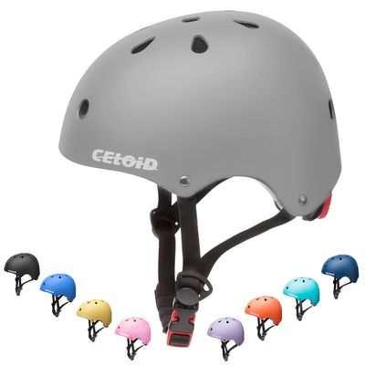CELOID Kids Bike Helmet,Toddler Skateboard Helmets for Ages 5-8-9 Years Boys GirlsAdjustable Multi-Sport Bicycle Skateboarding Football Roller Skating Scooter Rollerblade Balance Bike Helmet,Grey