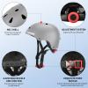 CELOID Kids Bike Helmet,Toddler Skateboard Helmets for Ages 5-8-9 Years Boys GirlsAdjustable Multi-Sport Bicycle Skateboarding Football Roller Skating Scooter Rollerblade Balance Bike Helmet,Grey view 4