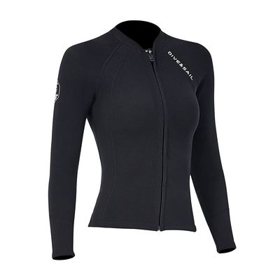 Wetsuit Top Women Men 2MM Neoprene Wetsuit Jacket Long Sleeve Diving Surfing Top, 3MM 1.5MM Wetsuits Shirt Vest Scuba Swimming Snorkeling Suit Swimsuit Warm for Water Sports (2mm Women, XXL)