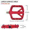 FIFTY-FIFTY Mountain Bike Pedals, Non-Slip MTB Nylon Composite, 9/16" Bicycle Pedals, Lightweight and Wide Flat Platform (Red) view 3