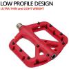 FIFTY-FIFTY Mountain Bike Pedals, Non-Slip MTB Nylon Composite, 9/16" Bicycle Pedals, Lightweight and Wide Flat Platform (Red) view 4