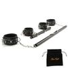 EXREIZST Expandable 2 Spreader Bar Set and 4 Premium Soft Pad Leather Straps with 2 Chains Adjustable Training Tools Sports Kit with Storage Bag, Black view 1