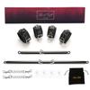 EXREIZST Expandable 2 Spreader Bar Set and 4 Premium Soft Pad Leather Straps with 2 Chains Adjustable Training Tools Sports Kit with Storage Bag, Black view 2