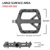 FIFTY-FIFTY Mountain Bike Pedals, Non-Slip MTB Nylon Composite, 9/16" Bicycle Pedals, Lightweight and Wide Flat Platform (Grey) view 3