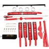EXREIZST Adjustable 3 in 1 Spreader Bar Set with Premium Soft Pad Leather Straps System Set Expandable Fitness Sports Exercise Training Tool Kit, Black and Red view 1