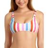 California Waves Women's Bralette Striped Swim Top Separates Multi Color XS view 1
