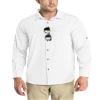Outdoor Ventures Men's UPF 50+ UV Sun Protection SPF Hiking Shirt Long Sleeve Lightweight Quick Dry for Safari Travel Fishing White view 1