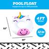 BigMouth Inc. Happy Unicorn Pool Float, Large 4' Wide Inflatable Floatie Tube, Blow Up Swim Ring, Fun Outdoor Summer Pool Party Water Toy view 3
