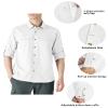 Outdoor Ventures Men's UPF 50+ UV Sun Protection SPF Hiking Shirt Long Sleeve Lightweight Quick Dry for Safari Travel Fishing White view 3