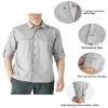 Outdoor Ventures Men's UPF 50+ UV Sun Protection SPF Hiking Shirt Long Sleeve Lightweight Quick Dry for Safari Travel Fishing Silver Grey view 3