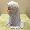 ALEDLE-LIFE Kids Girls Ice Silk Muslim Khimar Hijab Headscarf Elastic Beanie with Crystal Flower Arab Scarf Shawls Neck Wrap Islamic Head Wrap Turban Cap Fashion Rhinestone view 2