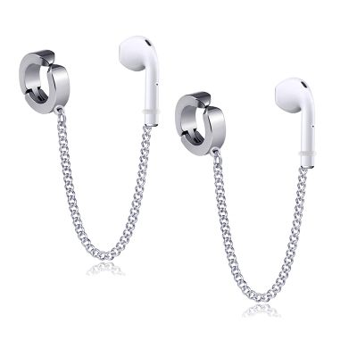 NILSTOREY Earrings for Earbuds Holder Clips, 1 Pair Clip-On Anti Lost Earring Strap for Earbuds (Non Piercing), Wireless Earhooks Earbuds Earphone Holder (Circle Style)