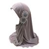 ALEDLE-LIFE Kids Girls Crystal Flower Muslim Khimar Hijab Headscarf Elastic Beanie Arab Scarf Shawls Islamic Turban Cap view 1
