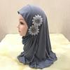 ALEDLE-LIFE Kids Girls Crystal Flower Muslim Khimar Hijab Headscarf Elastic Beanie Arab Scarf Shawls Islamic Turban Cap view 2