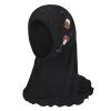 ALEDLE-LIFE Kids Girls Crystal Flower Muslim Khimar Hijab Headscarf Elastic Beanie Arab Scarf Shawls Islamic Turban Cap view 2