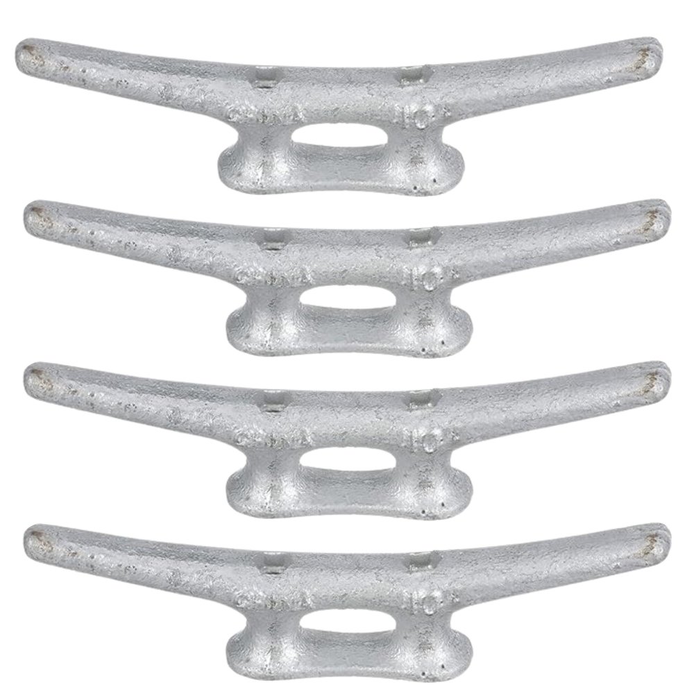 MarineNow Galvanized Iron Dock Cleat Choose Size 4", 6", 8", 10", 12", 14" and Pack Size (12", 04-Pack)