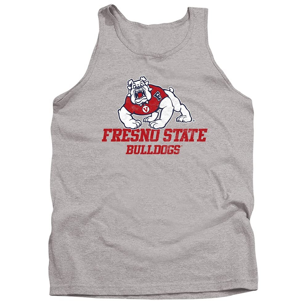 Fresno State Bulldogs Official Bulldogs Logo Unisex Adult Tank Top,Athletic Heather, Large