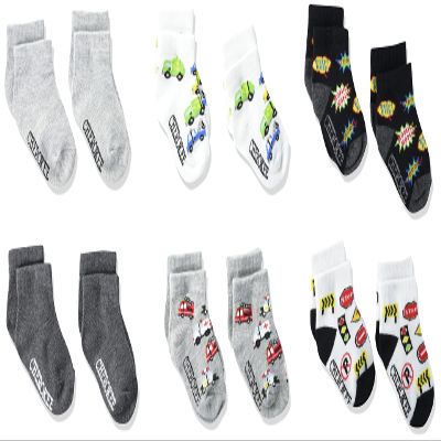 Cherokee baby boys Cherokee and Toddler 12 Pack Shorty Casual Sock, Assorted Grey Cars, 12-24 Months US