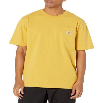 Carhartt Mens Loose Fit Heavyweight Short-Sleeve Pocket T-Shirt Closeout, Dijon Heather, XX-Large US