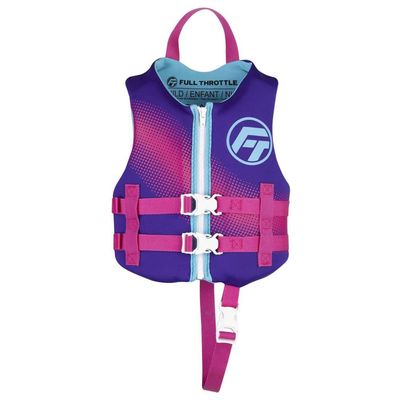 Full Throttle Child Rapid Dry Neoprene Life Jacket, Purple